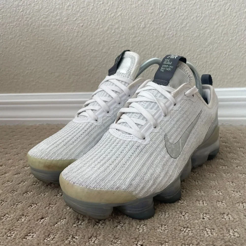 Nike Youth Air‎ Vapormax Flyknit 3 Sneakers Shoes 5.5Y White Silver BQ5238-101